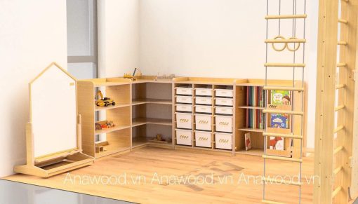Hệ tủ sách kết hợp tủ đựng đồ trẻ em ES051 - Ảnh 5