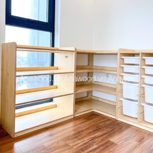 Hệ tủ sách kết hợp tủ đựng đồ trẻ em ES051 - Ảnh 2