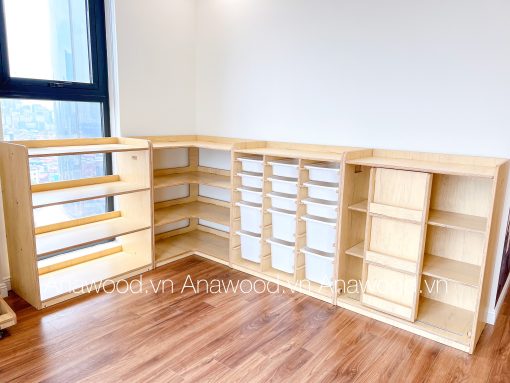 Hệ tủ sách kết hợp tủ đựng đồ trẻ em ES051